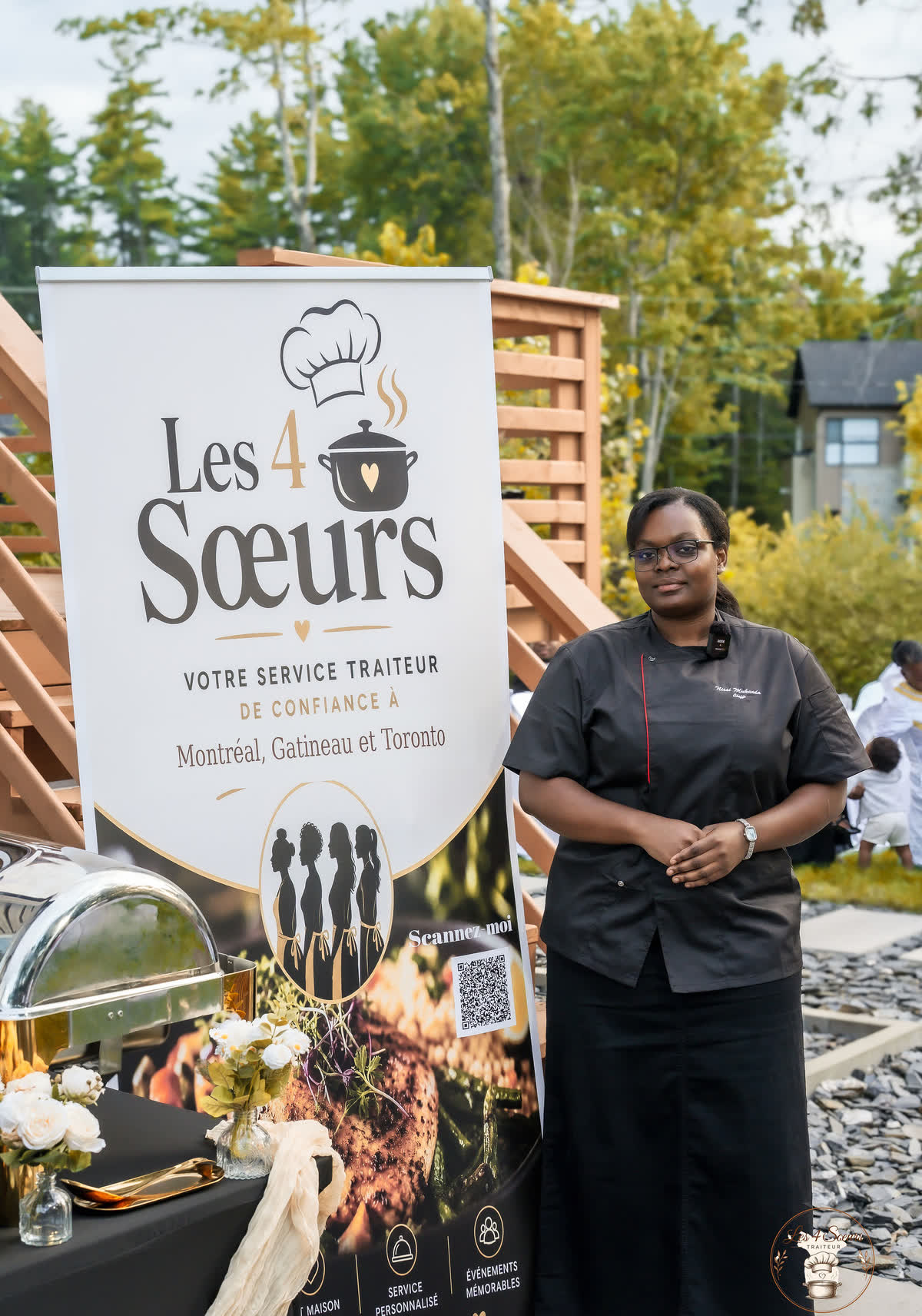 À l’accueil de la réception